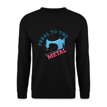 Pétale à la couturière en métal Couturière - Sweat-shirt Unisexe - noir - Devant - Alina (178cm) & Michal (187cm)