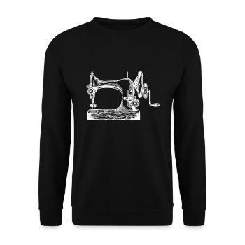 Machine à coudre Couturière rétro Couturière - Sweat-shirt Unisexe - noir - Devant - Alina (178cm) & Michal (187cm)