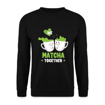 We Matcha Together Love Japan - Unisex Sweatshirt - black - Front - Alina (178cm) & Michal (187cm)