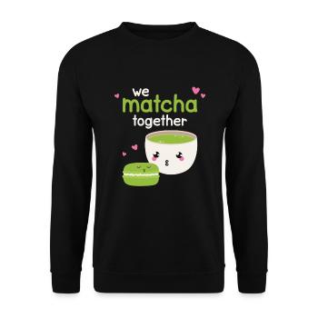 We Matcha Together Love Japan - Unisex Sweatshirt - black - Front - Alina (178cm) & Michal (187cm)