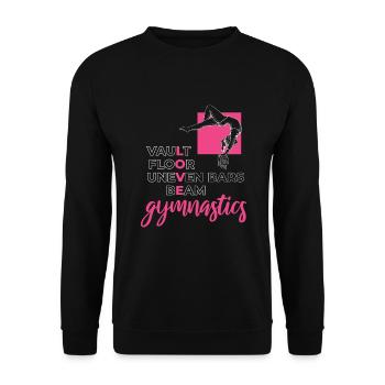Love Gymnastics Gymnastik Turnen Turner - Unisex Sweatshirt - black - Front - Alina (178cm) & Michal (187cm)