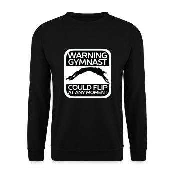 Warning Gymnast Gymnastics Gymnastics Turner - Unisex Sweatshirt - black - Front - Alina (178cm) & Michal (187cm)