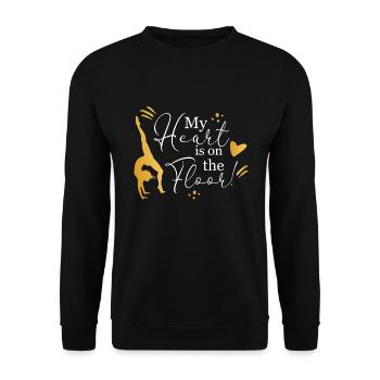 Heart Is On The Floor Gymnastik Turnen - Unisex Pullover - Schwarz - Vorne - Alina (178cm) & Michal (187cm)