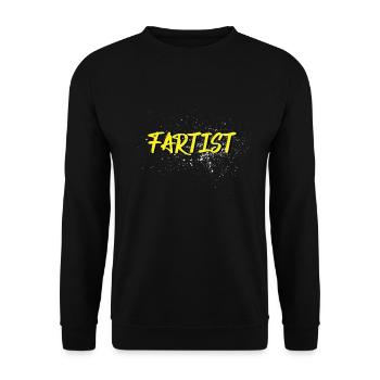 Fartist Furz Lustig Funny - Unisex Pullover - Schwarz - Vorne - Alina (178cm) & Michal (187cm)
