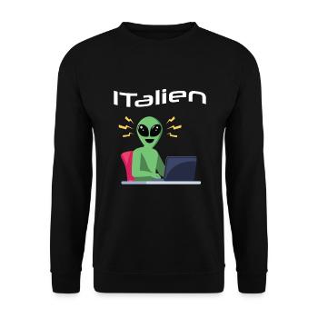 ITalien Alien Informatiker Hacker Coder - Unisex Pullover - Schwarz - Vorne - Alina (178cm) & Michal (187cm)
