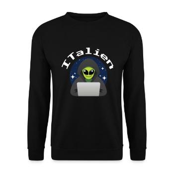 ITalien Alien Informatiker Hacker Coder - Unisex Pullover - Schwarz - Vorne - Alina (178cm) & Michal (187cm)