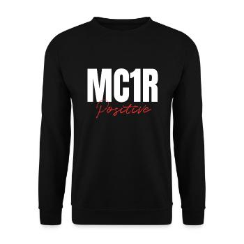 MC1R Positive Rothaarig Rote Haare - Unisex Pullover - Schwarz - Vorne - Alina (178cm) & Michal (187cm)
