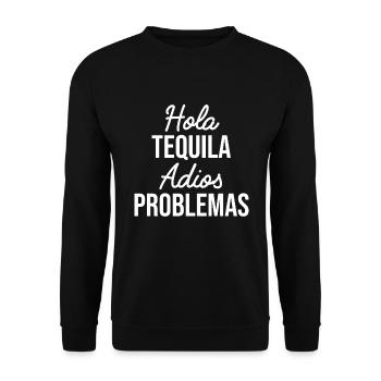 Hola Tequila Alkohol - Unisex Pullover - Schwarz - Vorne - Alina (178cm) & Michal (187cm)