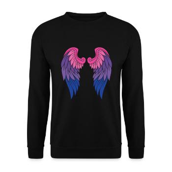 Angel Wings Bisexual Gay Angel Wings - Unisex Sweatshirt - black - Front - Alina (178cm) & Michal (187cm)