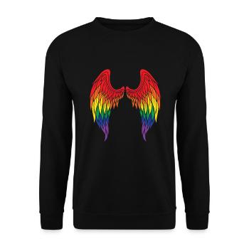 Angel Wings Rainbow Gay Angel Wings - Unisex Sweatshirt - black - Front - Alina (178cm) & Michal (187cm)