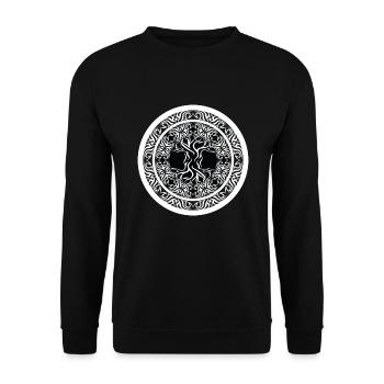 Norse Tree Mythology Rune - Unisex Sweatshirt - black - Front - Alina (178cm) & Michal (187cm)