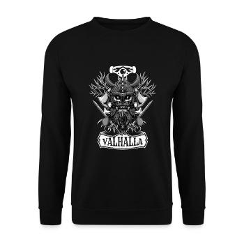 Valhalla Norse Mythology Rune - Unisex Sweatshirt - black - Front - Alina (178cm) & Michal (187cm)