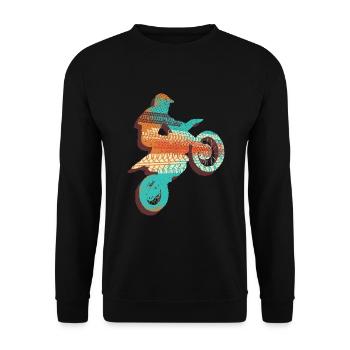 Motocross Motorrad Biker Bike - Unisex Pullover - Schwarz - Vorne - Alina (178cm) & Michal (187cm)