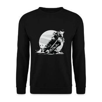 Motocross Motorradfahrer Biker Bike - Unisex Pullover - Schwarz - Vorne - Alina (178cm) & Michal (187cm)