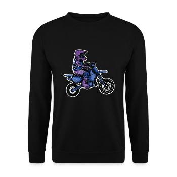Motocross Kinder Motorrad Biker Bike - Unisex Pullover - Schwarz - Vorne - Alina (178cm) & Michal (187cm)