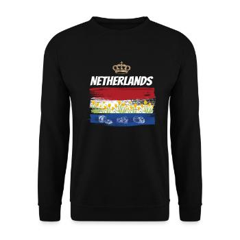 Nehterland's flag Netherlands Holland - Unisex Sweatshirt - black - Front - Alina (178cm) & Michal (187cm)