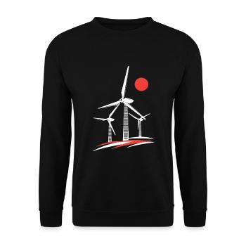 Wind turbine Wind power Wind power Wind energy - Unisex Sweatshirt - black - Front - Alina (178cm) & Michal (187cm)