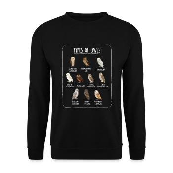 Types Of Owls Owl Birds Owls Birds - Unisex Sweatshirt - black - Front - Alina (178cm) & Michal (187cm)