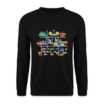 Play mat Play mat Massage - Unisex Sweatshirt - black - Front - Alina (178cm) & Michal (187cm)