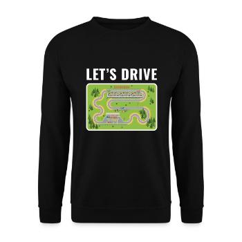 Lets Drive Play Rug Play Mat - Unisex Sweatshirt - black - Front - Alina (178cm) & Michal (187cm)