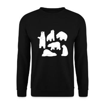 Eisbären Bären Tierschutz - Unisex Pullover - Schwarz - Vorne - Alina (178cm) & Michal (187cm)