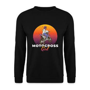 Motocross Fille Moto Motard Vélo - Sweat-shirt Unisexe - noir - Devant - Alina (178cm) & Michal (187cm)