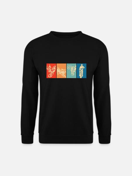 Motocross Retro Motorrad Biker Bike - Unisex Pullover - Schwarz