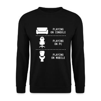 Jouer à des jeux de jeux - Sweat-shirt Unisexe - noir - Devant - Alina (178cm) & Michal (187cm)