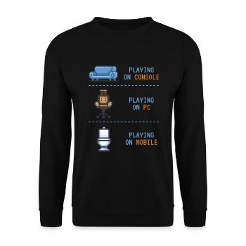 Playing On Gaming Games - Unisex Sweatshirt - black - Front - Alina (178cm) & Michal (187cm)