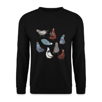 Funny cute pigeons children pigeon - Unisex Sweatshirt - black - Front - Alina (178cm) & Michal (187cm)