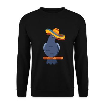 Mexico Hat Pigeon Pigeons Funny - Unisex Sweatshirt - black - Front - Alina (178cm) & Michal (187cm)