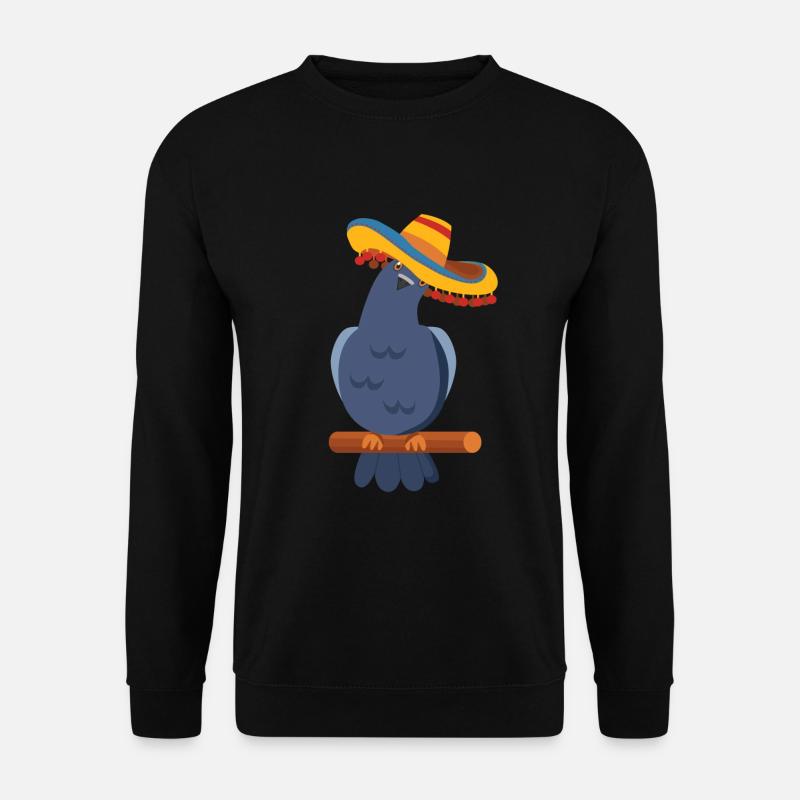 Mexico Hat Pigeon Pigeons Funny - Unisex Sweatshirt - black