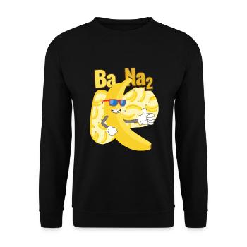 Banane² Fruit Fruit Fruit Fruit - Sweat-shirt Unisexe - noir - Devant - Alina (178cm) & Michal (187cm)