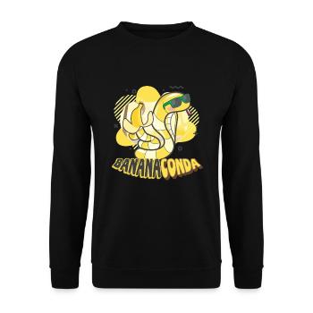 Bananaconda Banane Fruit Fruit Fruit - Sweat-shirt Unisexe - noir - Devant - Alina (178cm) & Michal (187cm)