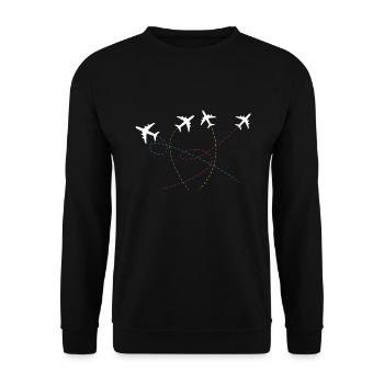 Airplanes Airplane Pilot - Unisex Sweatshirt - black - Front - Alina (178cm) & Michal (187cm)