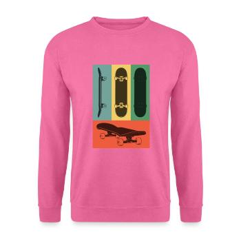 Skateboard Retro Skate Skater - Unisex Pullover - Pink - Vorne