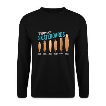 Types Of Skateboard Skater - Unisex Sweatshirt - black - Front - Alina (178cm) & Michal (187cm)