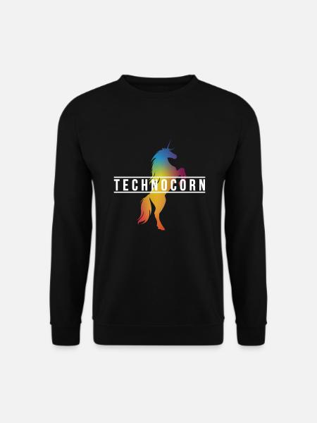 EDM Technocorn Einhorn Festival Musik - Unisex Pullover - Schwarz