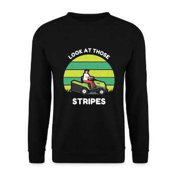 Look At Those Stripes Lawn Mowers Garden - Unisex Sweatshirt - black - Front - Alina (178cm) & Michal (187cm)