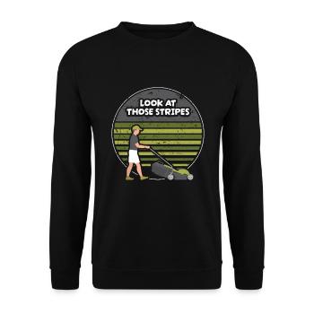 Look At Those Stripes Lawn Mowers Garden - Unisex Sweatshirt - black - Front - Alina (178cm) & Michal (187cm)