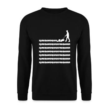 Rasenmäher Linien Garten - Unisex Pullover - Schwarz - Vorne - Alina (178cm) & Michal (187cm)