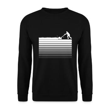 Rasenmäher Linien Garten - Unisex Pullover - Schwarz - Vorne - Alina (178cm) & Michal (187cm)