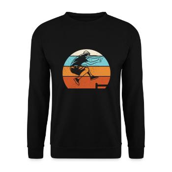 Parkour Retro - Unisex Pullover - Schwarz - Vorne - Alina (178cm) & Michal (187cm)