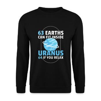 63 La Terre peut s’adapter à l’espace de la planète Uranus - Sweat-shirt Unisexe - noir - Devant - Alina (178cm) & Michal (187cm)