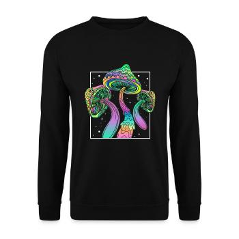 Festival des champignons psychédéliques EDM Musique - Sweat-shirt Unisexe - noir - Devant - Alina (178cm) & Michal (187cm)