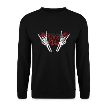 Heavy Metal Rock Star Rock Music - Unisex Sweatshirt - black - Front - Alina (178cm) & Michal (187cm)