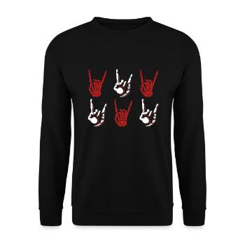 Metal Hand Heavy Metal Rock Music - Unisex Sweatshirt - black - Front - Alina (178cm) & Michal (187cm)