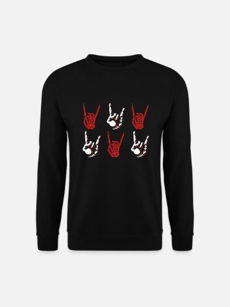 Metal Hand Heavy Metal Rockmusik - Unisex Pullover - Schwarz