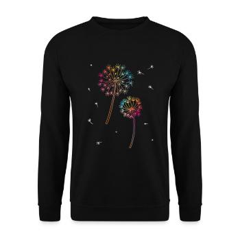 Pusteblume Regenbogen Blumen Lgbtq - Unisex Pullover - Schwarz - Vorne - Alina (178cm) & Michal (187cm)