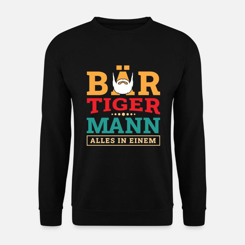Bär Tiger Mann Bartträger Vater Vatertag - Unisex Pullover - Schwarz